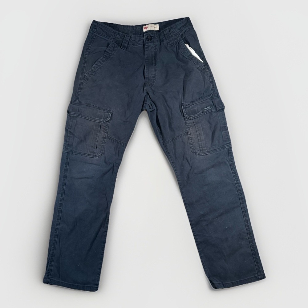Men's Wrangler Cargo Pants w/ Stretch Black Relaxed Fit 30x30
